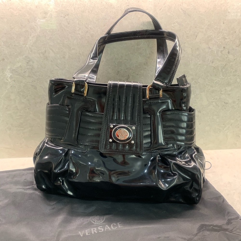 Versace Black Patent Leather Bag
